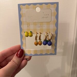 Target Yellow and Blue Fruit Earrings Set